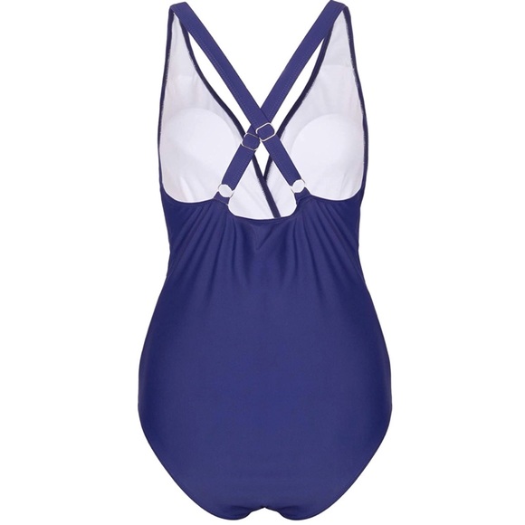 V-Neck One Piece Swimsuit - Picture 3 of 4
